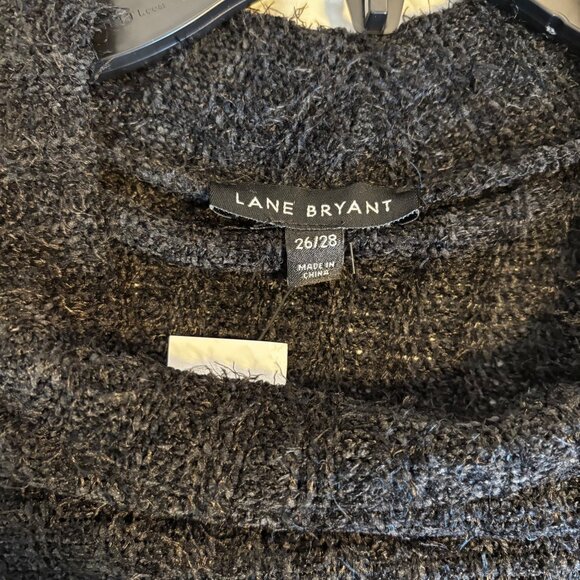 Lane Bryant Size 26/28 Oversized Chunky Knit Sweater Black Textured Lagenlook - Picture 3 of 10